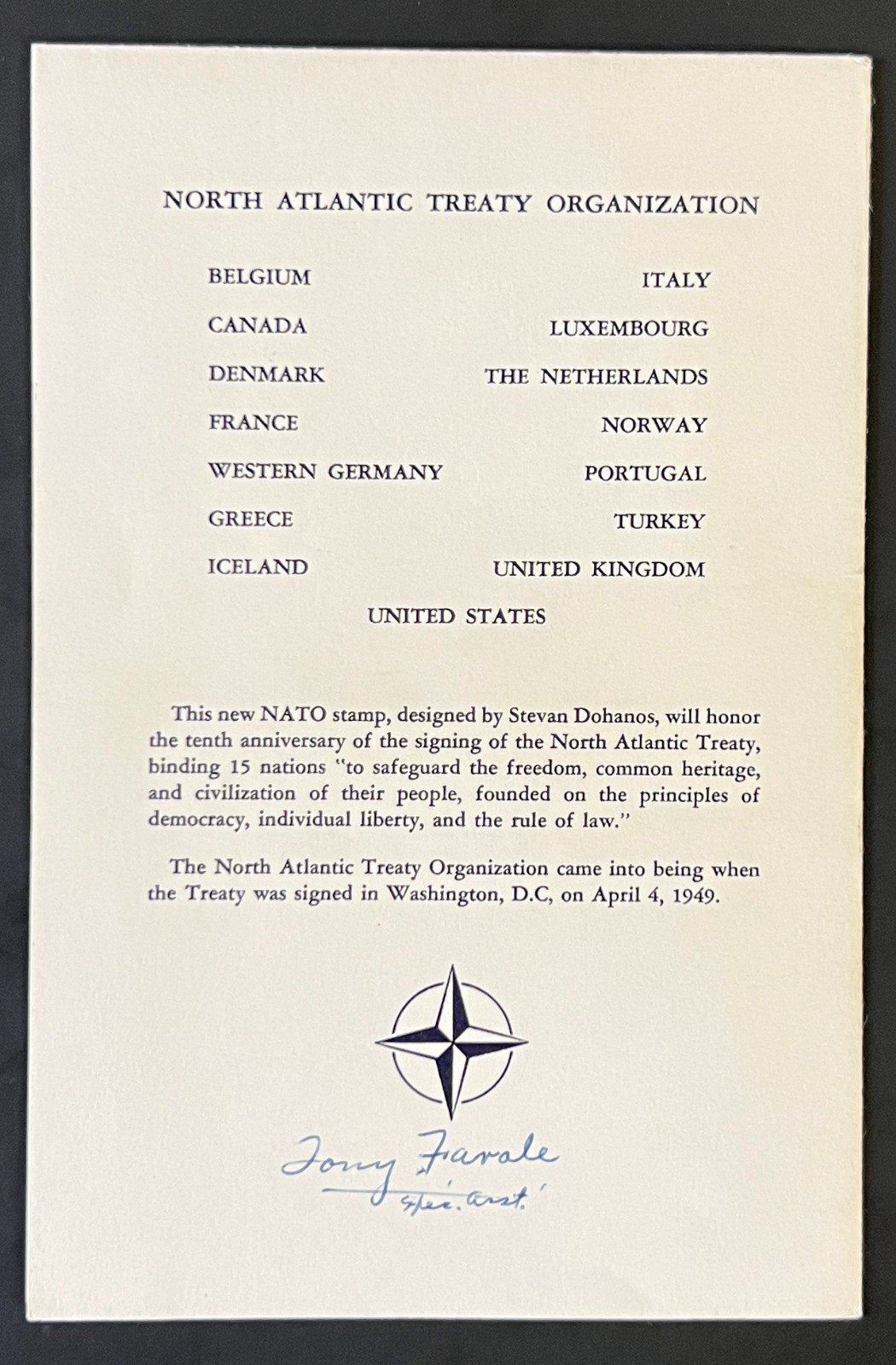 American Credo FDC Ceremony Program Collection 1960 ZAYIX