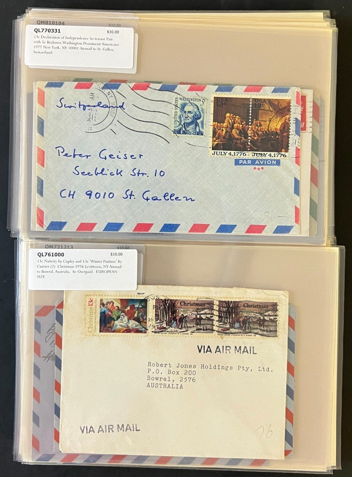 World Wide Air Mail Cover Collection 66 Covers  From Around the World FDC ZAYIX