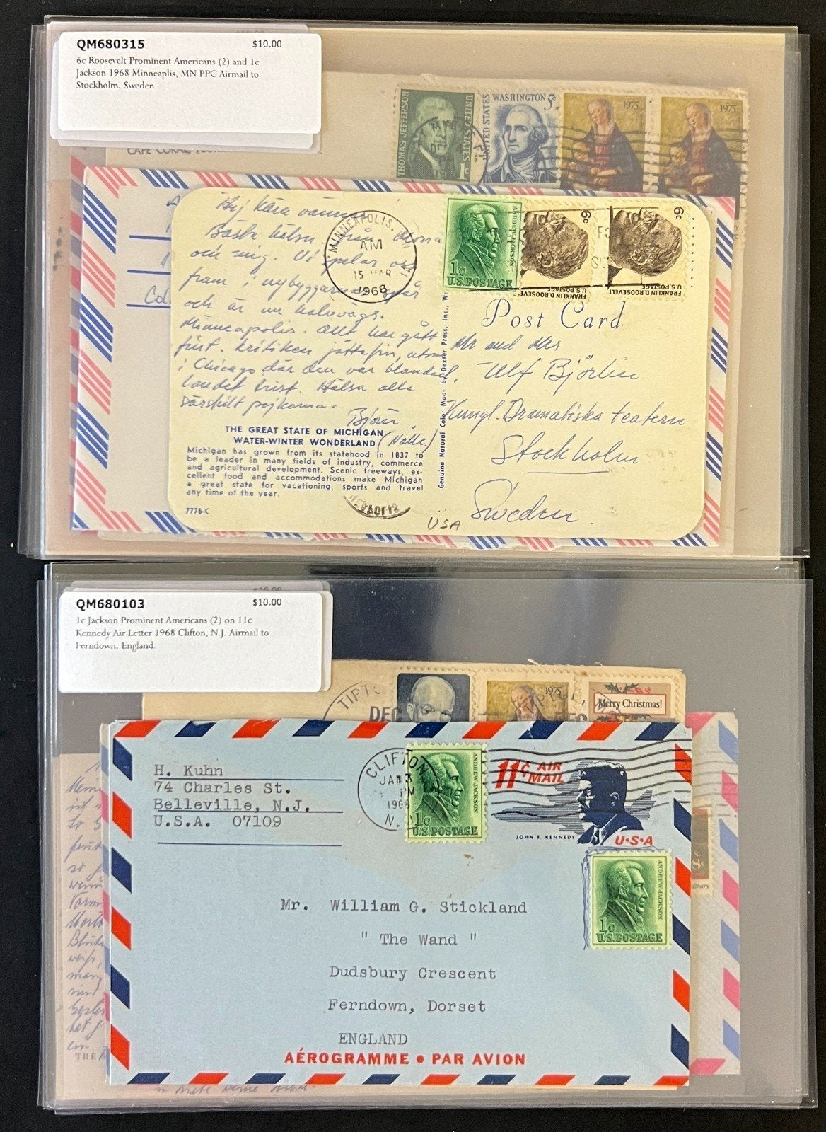 World Wide Air Mail Cover Collection 66 Covers  From Around the World FDC ZAYIX