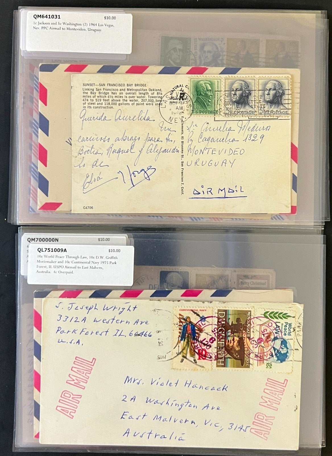 World Wide Air Mail Cover Collection 66 Covers  From Around the World FDC ZAYIX