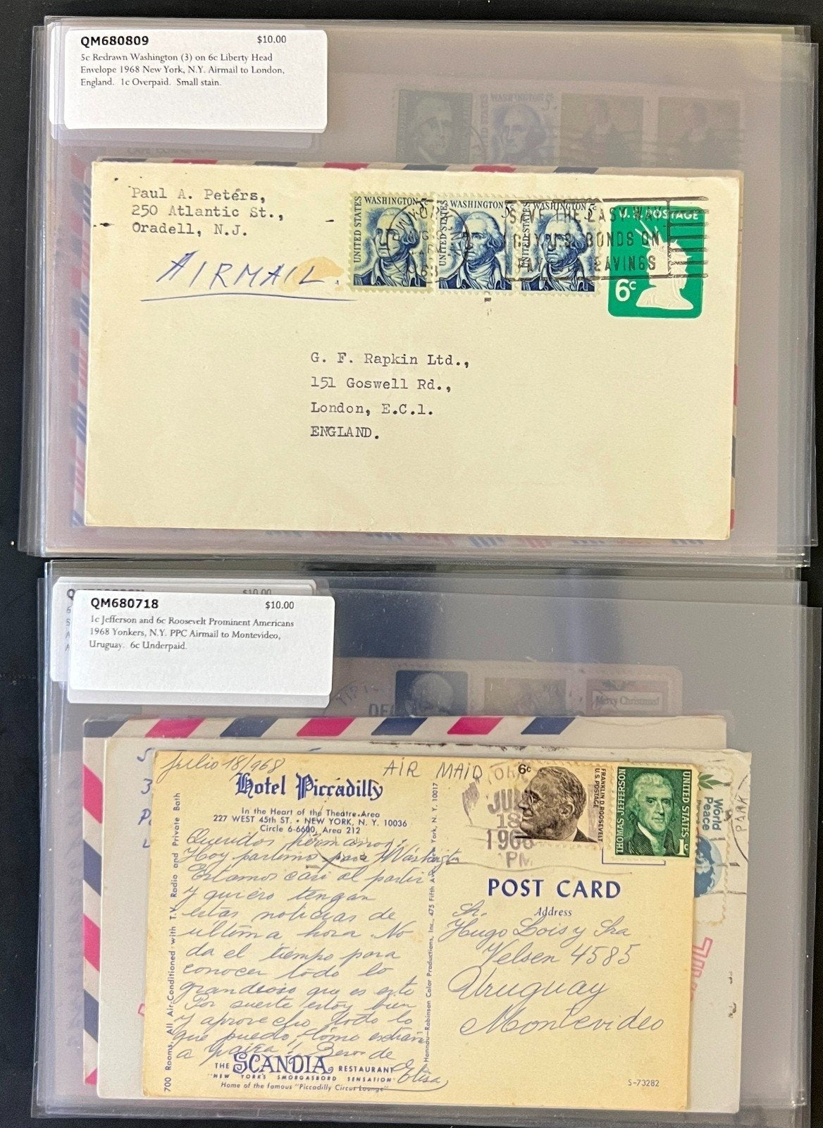 World Wide Air Mail Cover Collection 66 Covers  From Around the World FDC ZAYIX