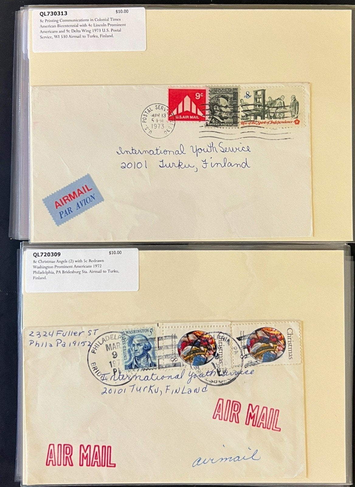 World Wide Air Mail Cover Collection 66 Covers  From Around the World FDC ZAYIX