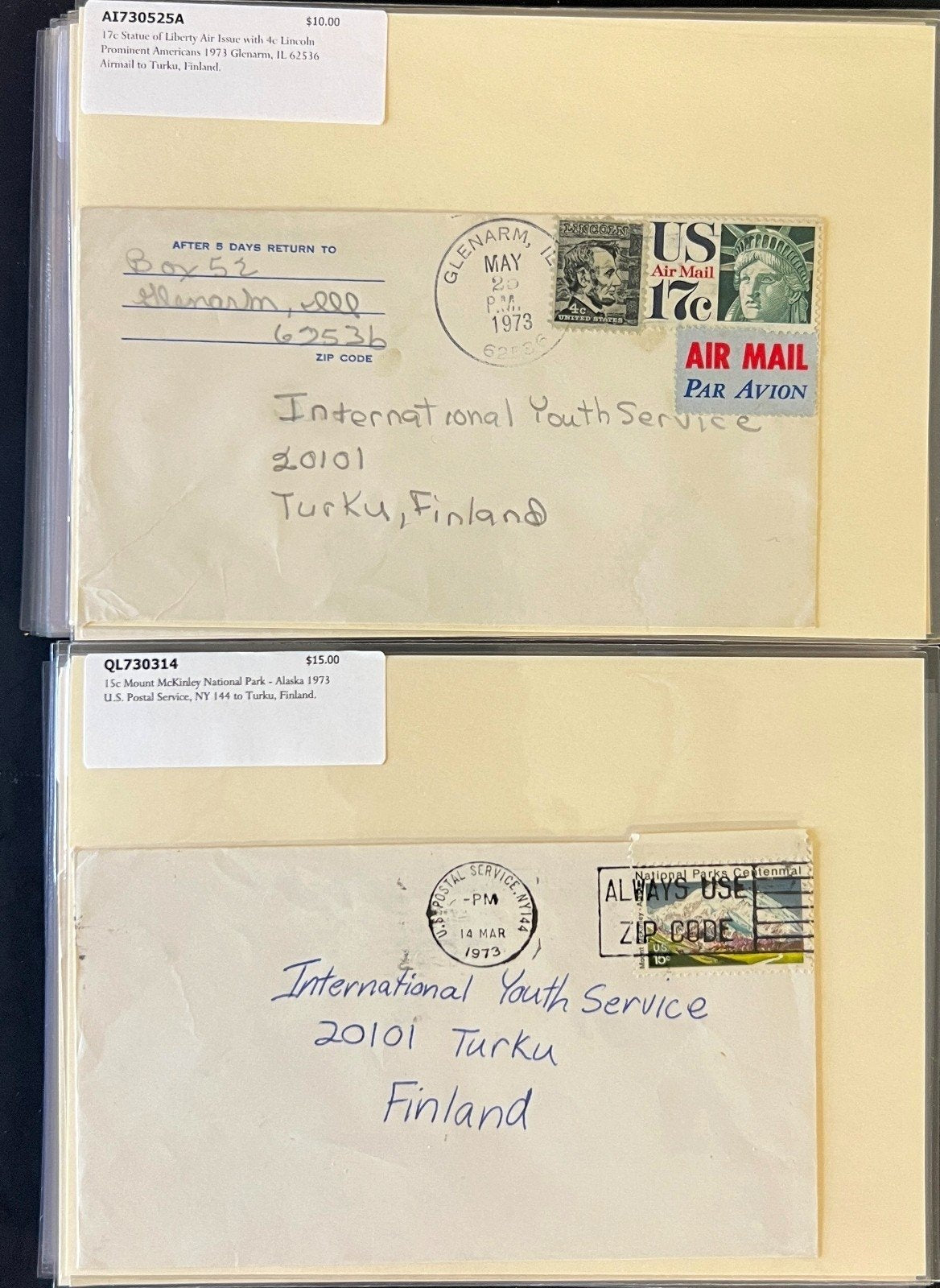 World Wide Air Mail Cover Collection 66 Covers  From Around the World FDC ZAYIX