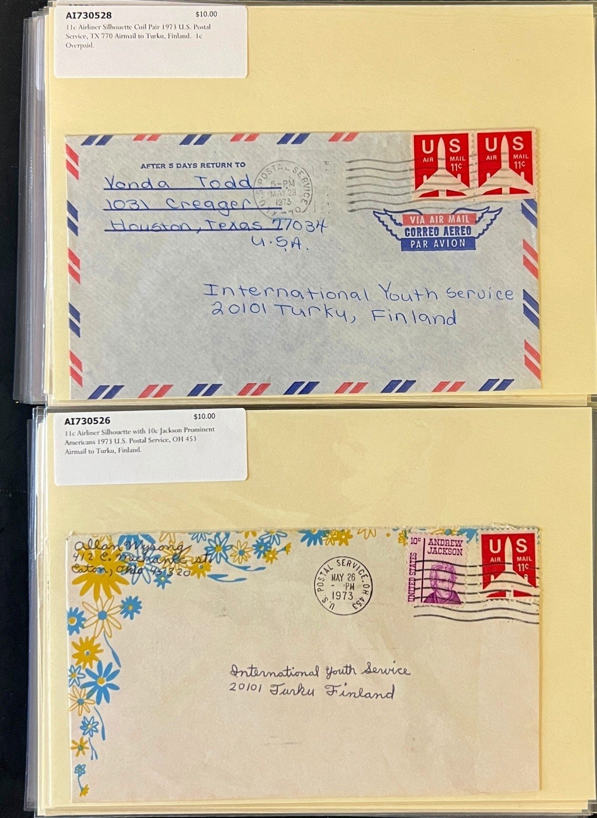 World Wide Air Mail Cover Collection 66 Covers  From Around the World FDC ZAYIX