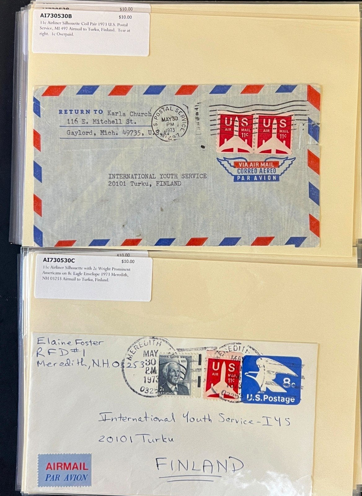 World Wide Air Mail Cover Collection 66 Covers  From Around the World FDC ZAYIX