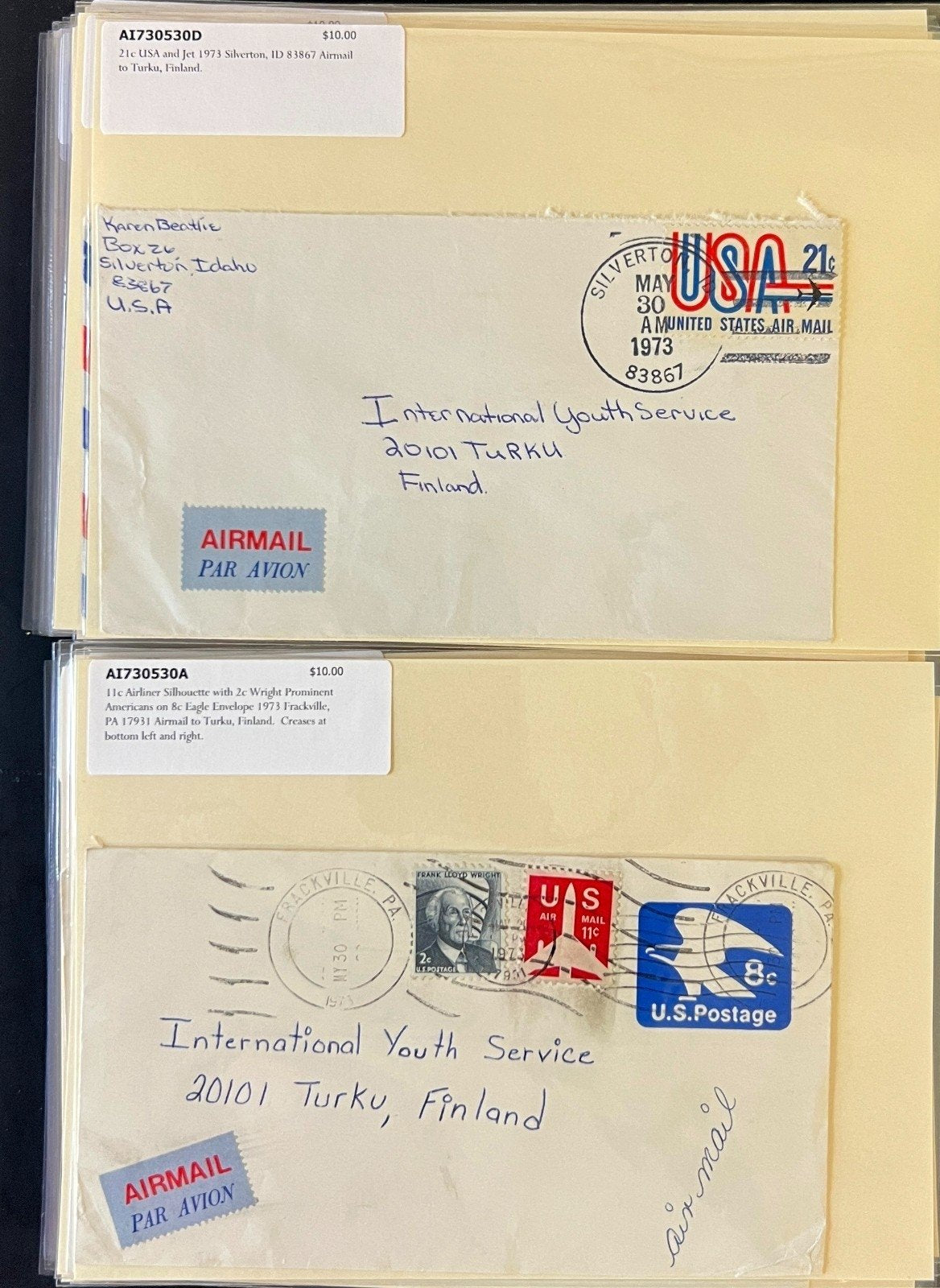 World Wide Air Mail Cover Collection 66 Covers  From Around the World FDC ZAYIX