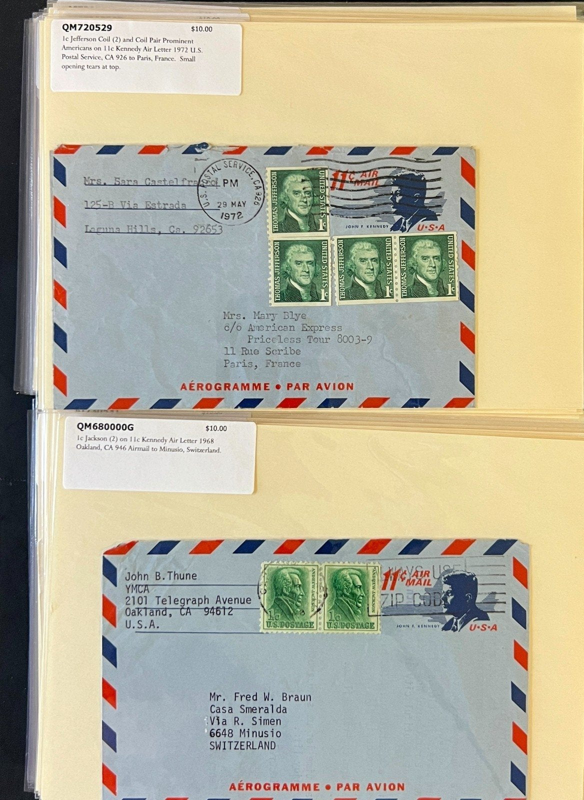 World Wide Air Mail Cover Collection 66 Covers  From Around the World FDC ZAYIX