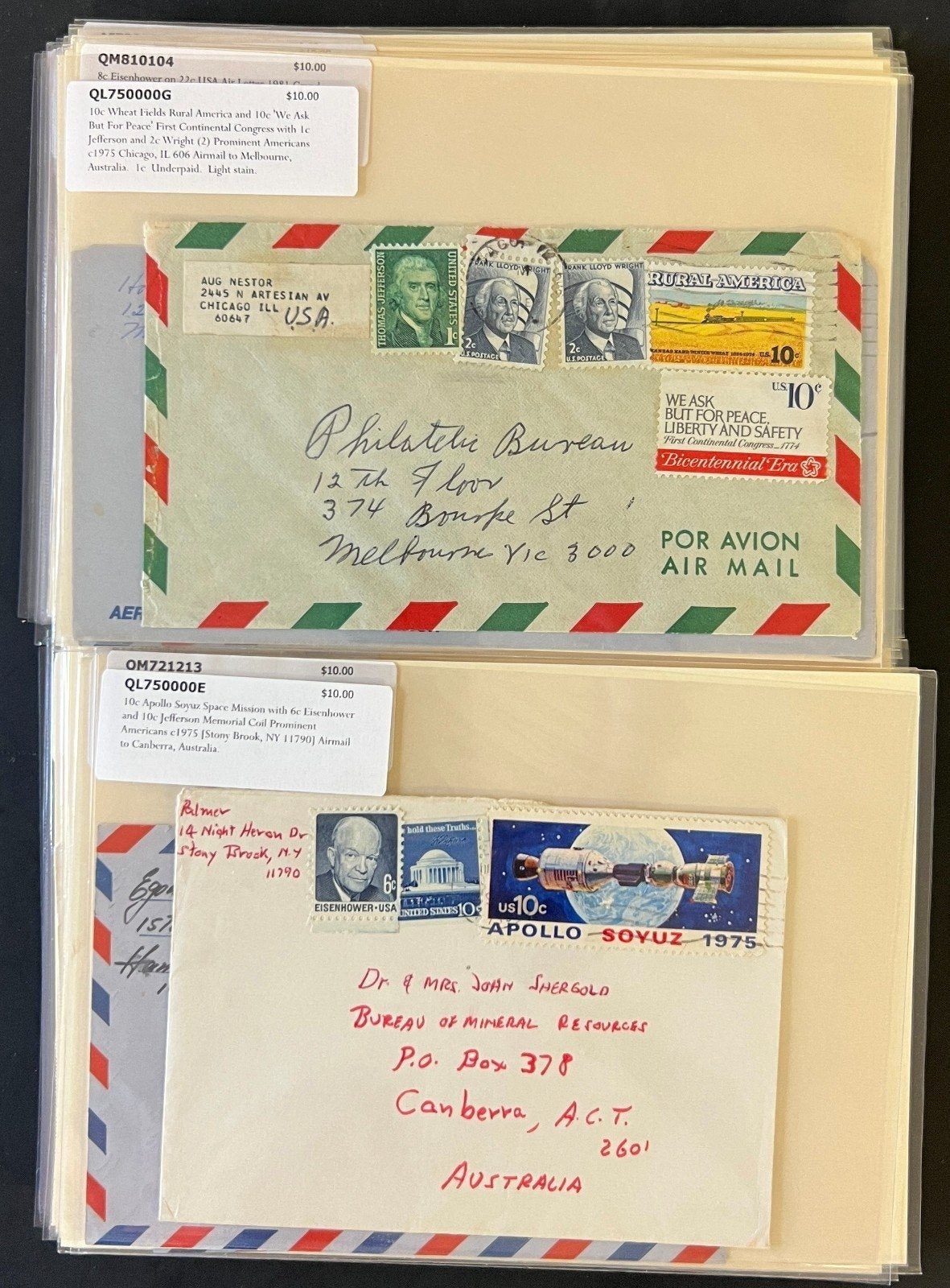 World Wide Air Mail Cover Collection 66 Covers  From Around the World FDC ZAYIX