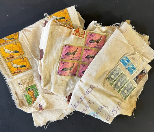 Bhutan & India Cloth Mailing Wrappers Collection Sea Mail & Air Mail ZAYIX