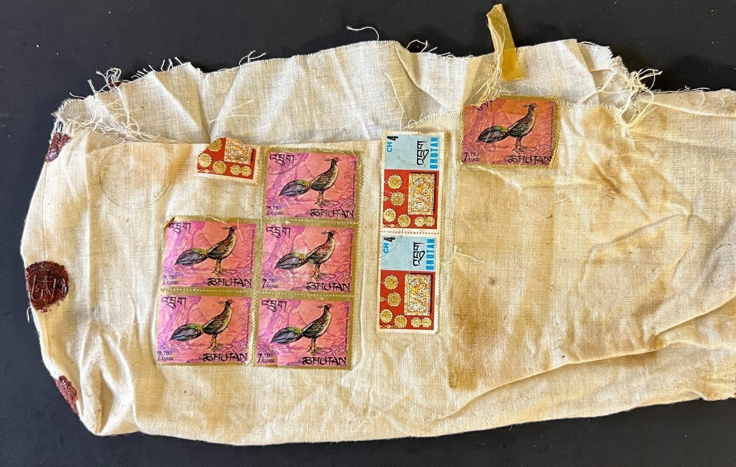 Bhutan & India Cloth Mailing Wrappers Collection Sea Mail & Air Mail ZAYIX