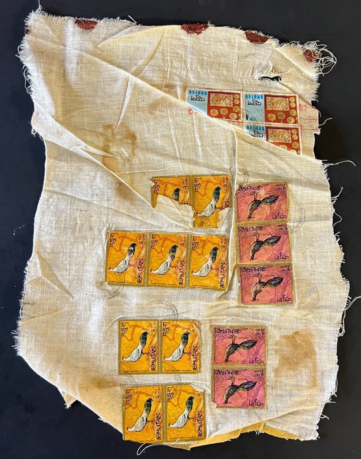 Bhutan & India Cloth Mailing Wrappers Collection Sea Mail & Air Mail ZAYIX