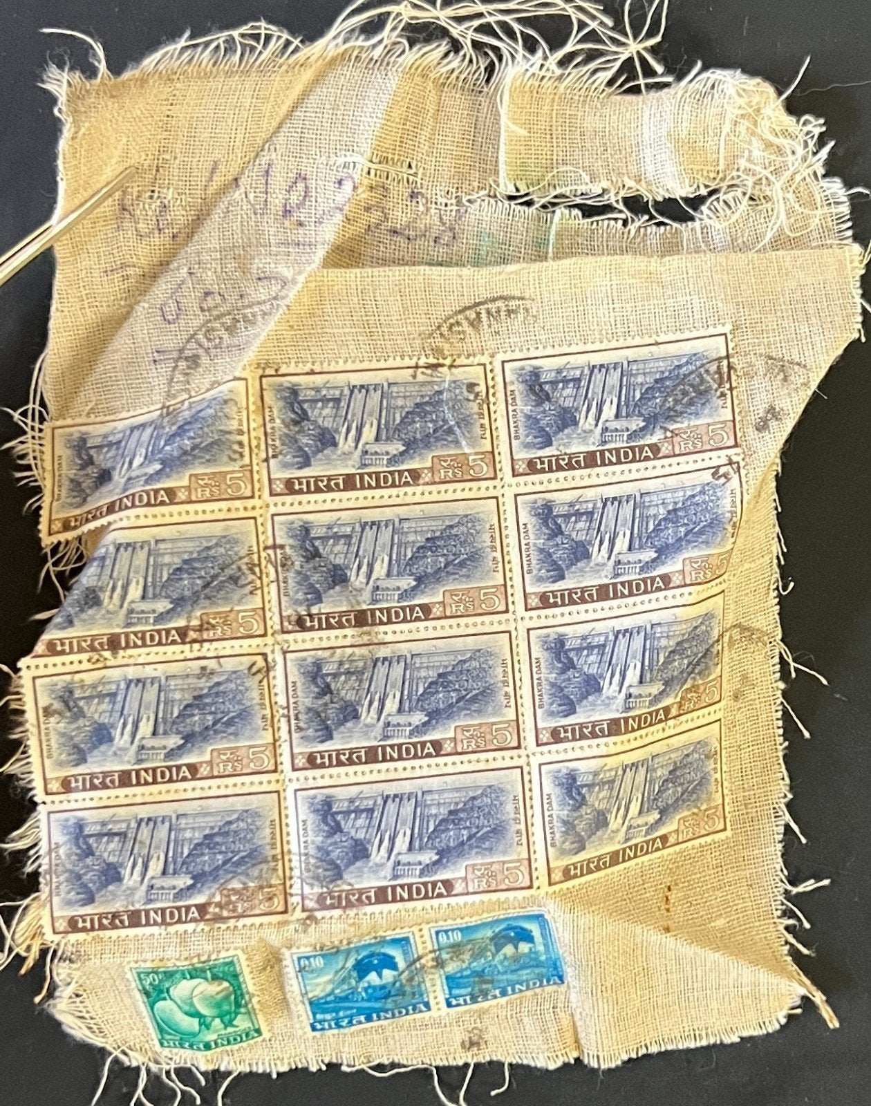 Bhutan & India Cloth Mailing Wrappers Collection Sea Mail & Air Mail ZAYIX