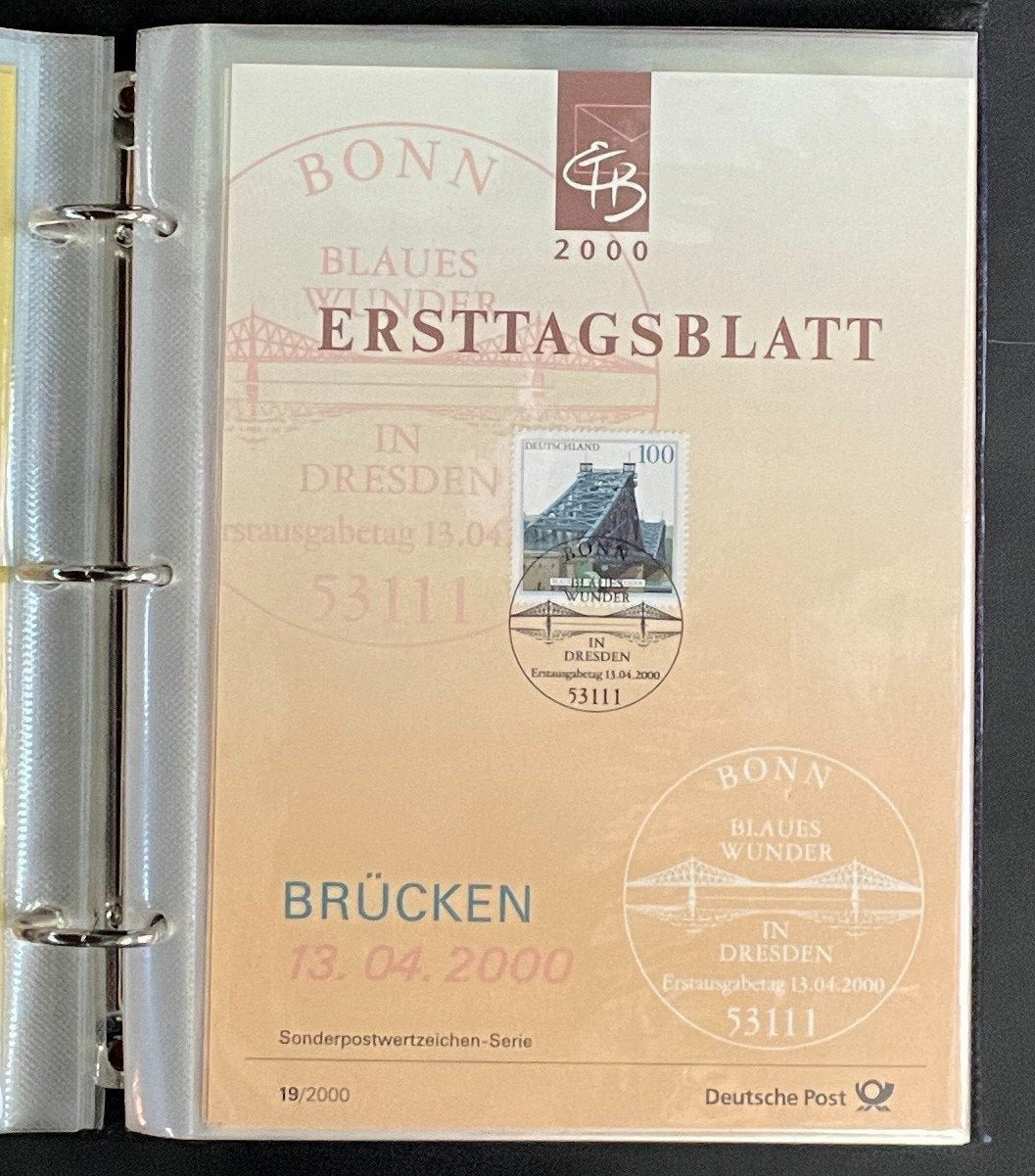German First day Covers Collection Deutsche Post Album 38 Covers FDC 2000 ZAYIX