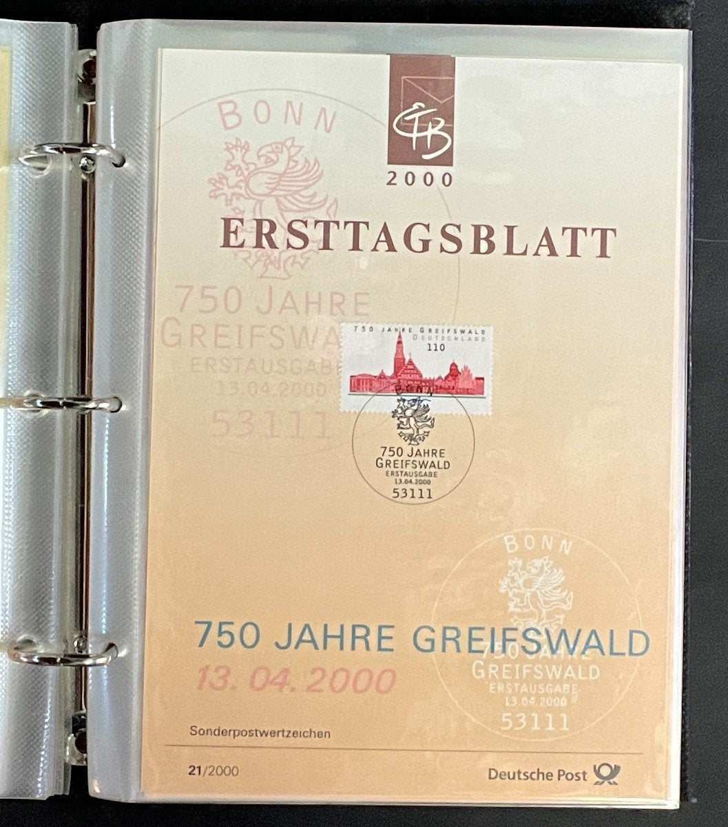 German First day Covers Collection Deutsche Post Album 38 Covers FDC 2000 ZAYIX