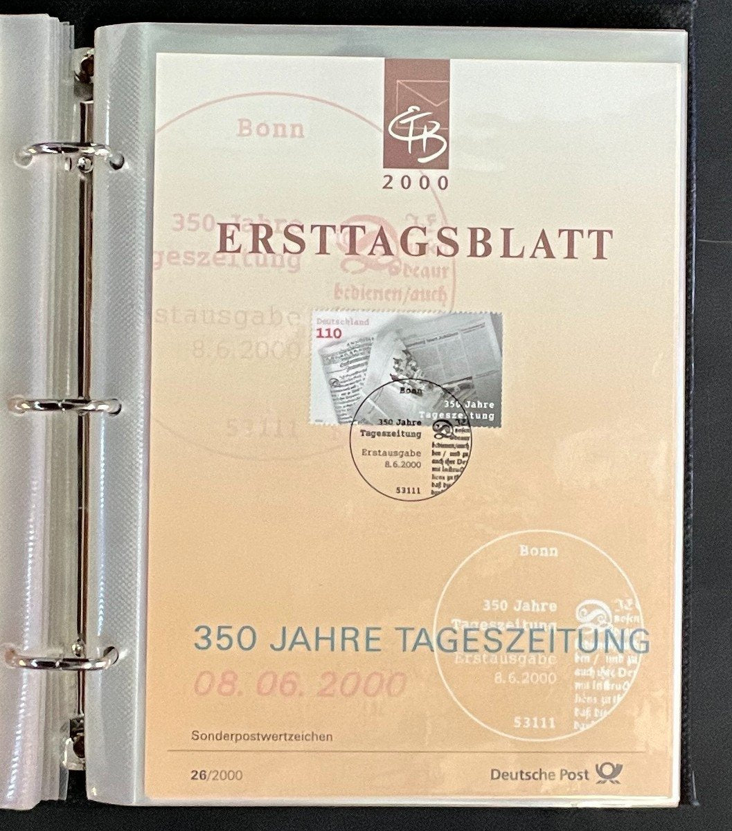 German First day Covers Collection Deutsche Post Album 38 Covers FDC 2000 ZAYIX