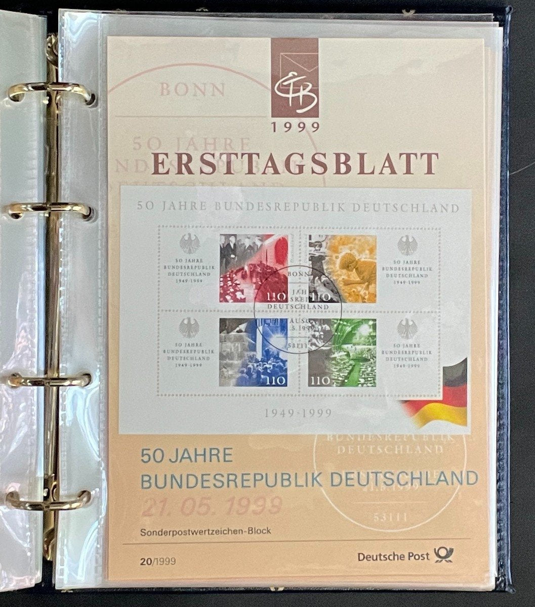 German First day Covers Collection Deutsche Post Album 34 Covers FDC 1999 ZAYIX