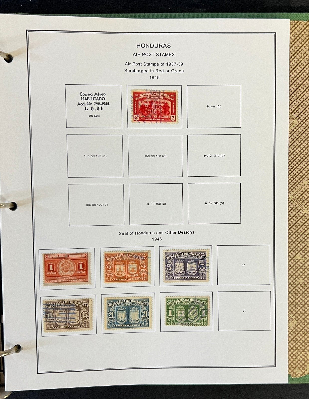 Honduras Stamp Collection Album Steiner Pages Mint & Used 1865-1969 ZAYIX
