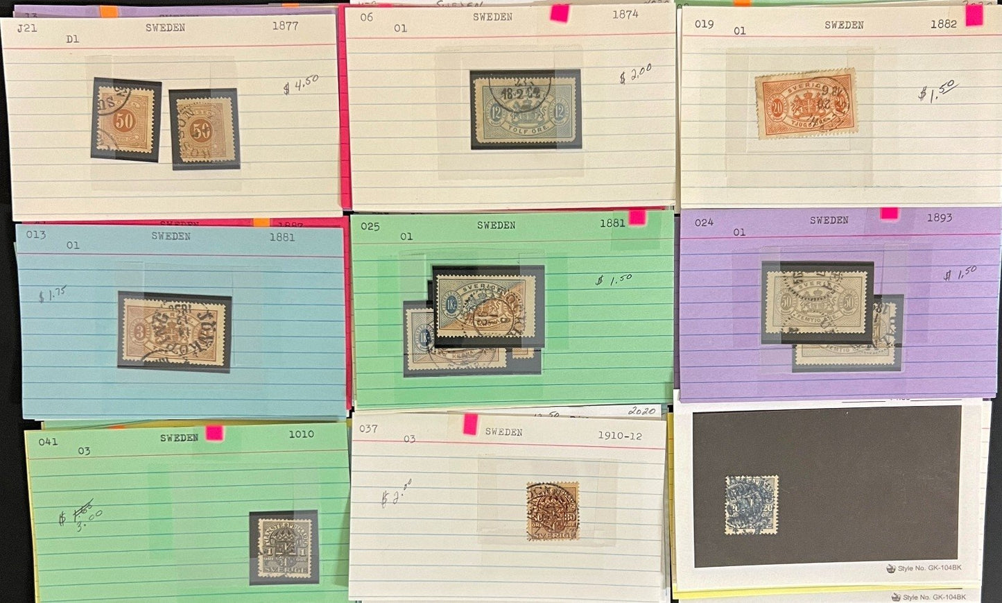 Finland Sweden Switzerland Stamp Collection Dealer Cards Mint & Used ZAYIX