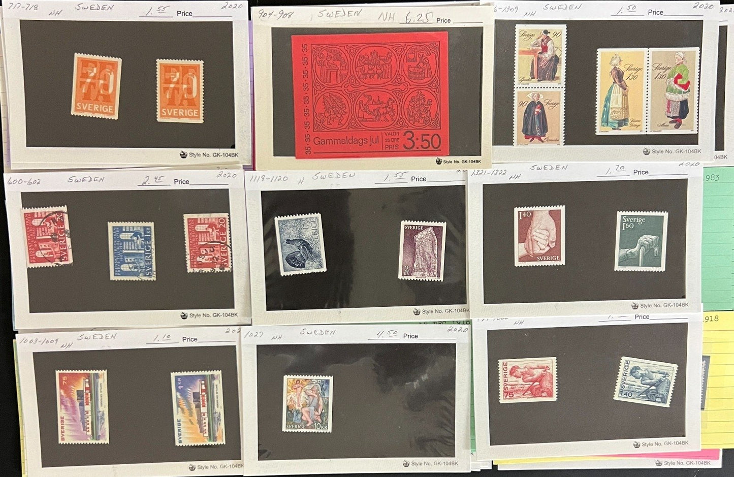 Finland Sweden Switzerland Stamp Collection Dealer Cards Mint & Used ZAYIX
