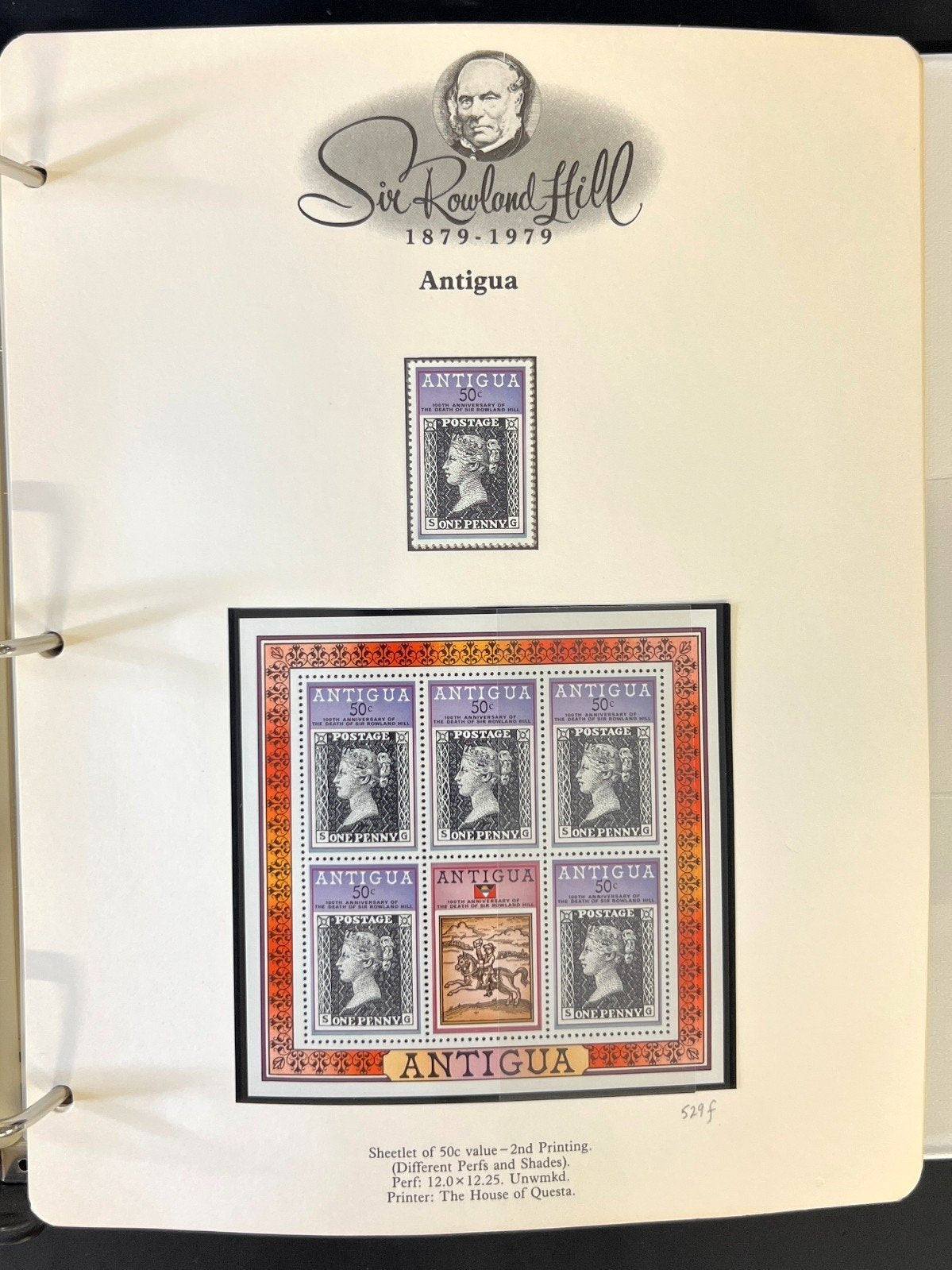 Sir Rowland Hill Penny Black World Stamp Collection Album MNH 1879-1979 ZAYIX