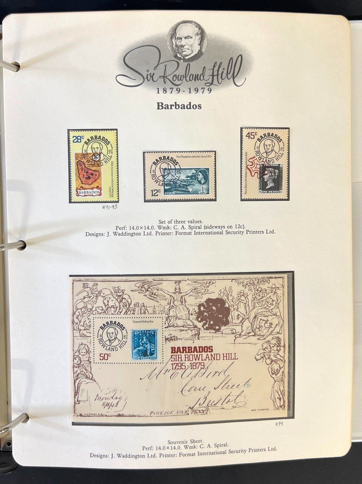 Sir Rowland Hill Penny Black World Stamp Collection Album MNH 1879-1979 ZAYIX