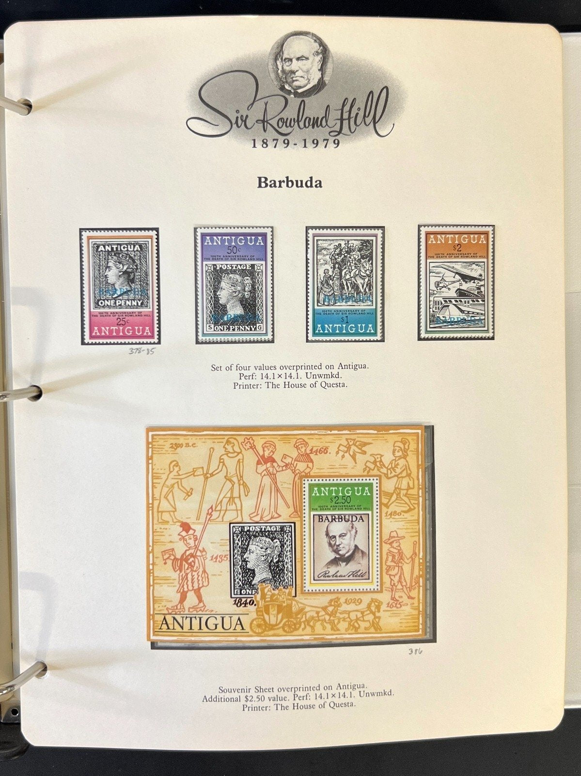 Sir Rowland Hill Penny Black World Stamp Collection Album MNH 1879-1979 ZAYIX