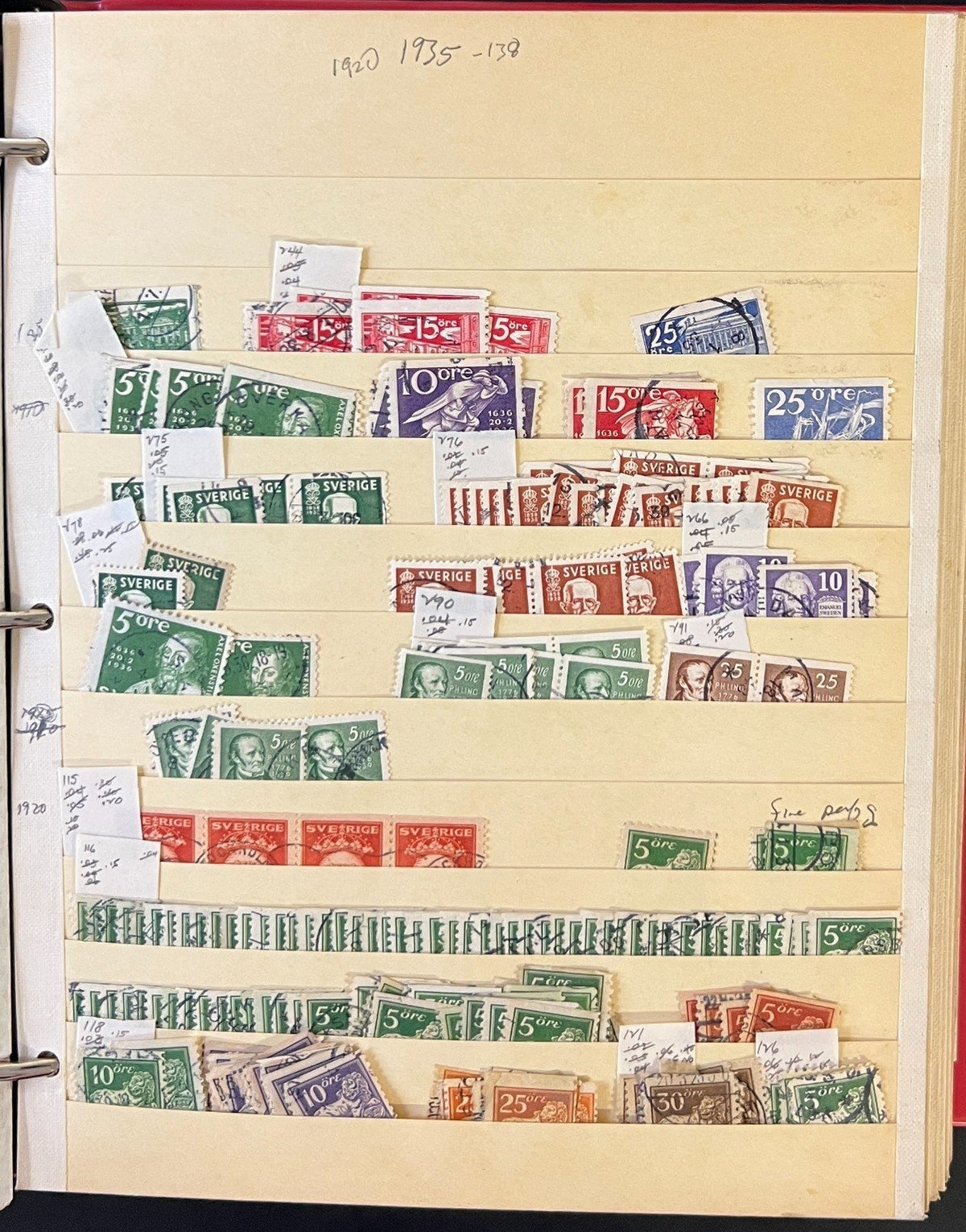Sweden Stamp Collection 40 Stock Pages Thousands of Used Stamps 1858-1970 ZAYIX