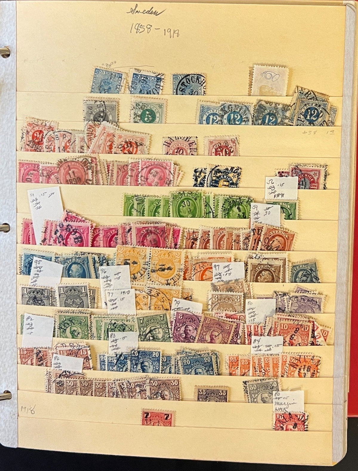 Sweden Stamp Collection 40 Stock Pages Thousands of Used Stamps 1858-1970 ZAYIX