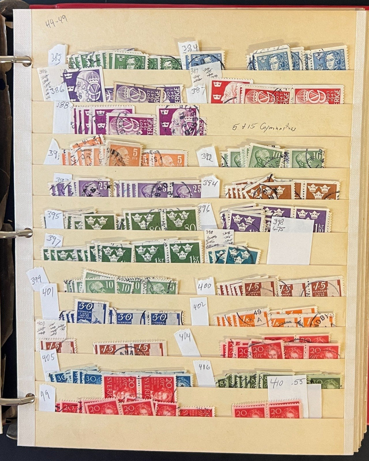 Sweden Stamp Collection 40 Stock Pages Thousands of Used Stamps 1858-1970 ZAYIX