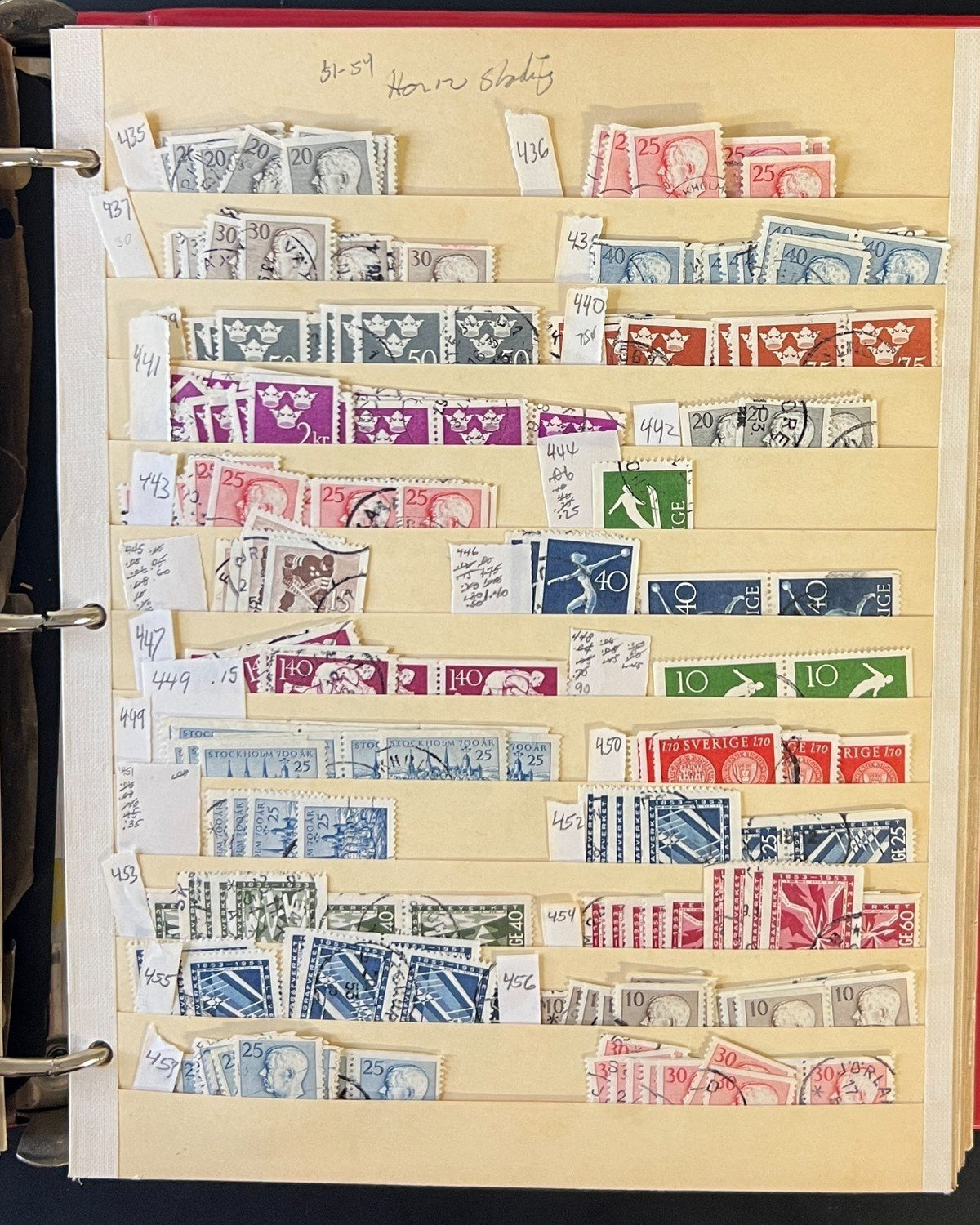 Sweden Stamp Collection 40 Stock Pages Thousands of Used Stamps 1858-1970 ZAYIX