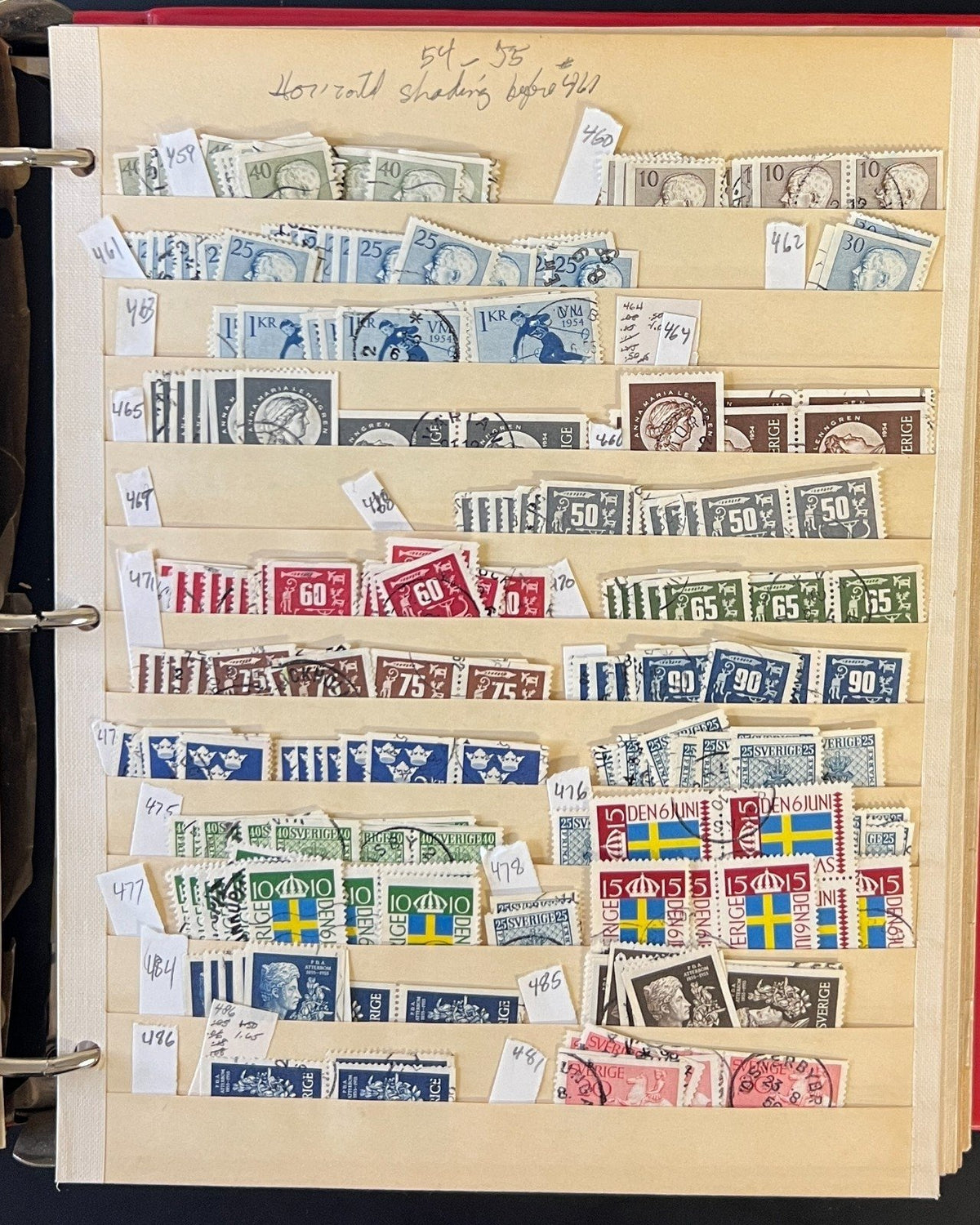 Sweden Stamp Collection 40 Stock Pages Thousands of Used Stamps 1858-1970 ZAYIX