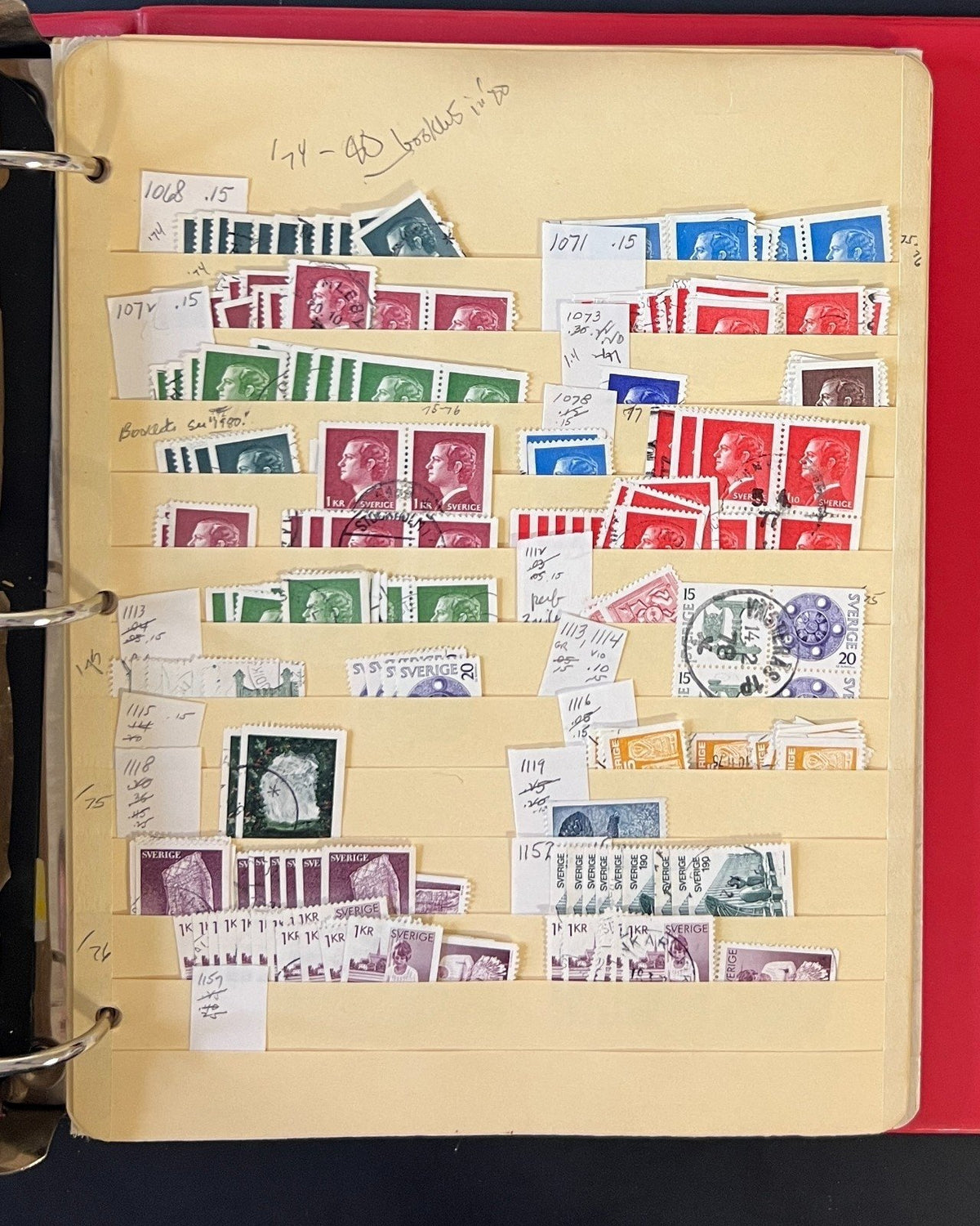 Sweden Stamp Collection 40 Stock Pages Thousands of Used Stamps 1858-1970 ZAYIX