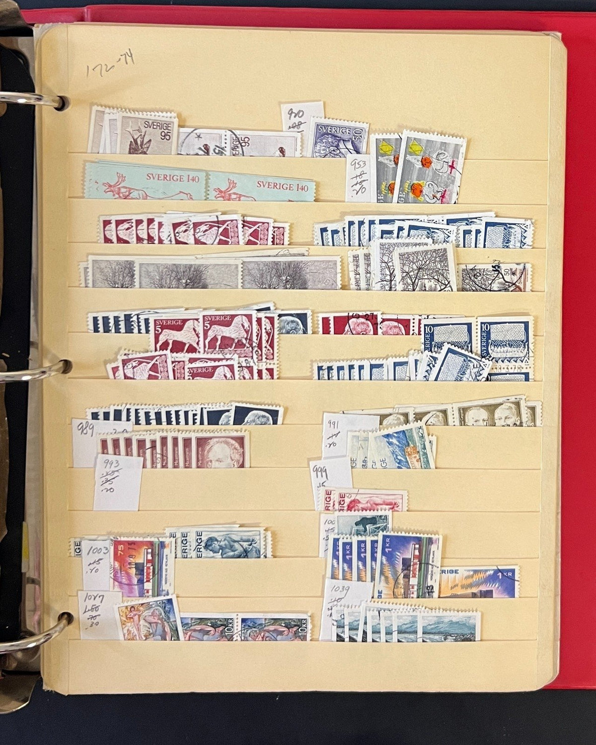 Sweden Stamp Collection 40 Stock Pages Thousands of Used Stamps 1858-1970 ZAYIX
