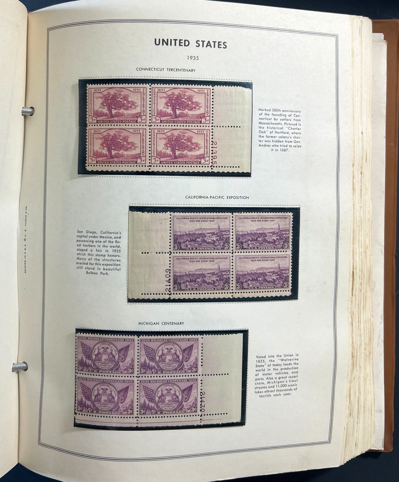 United States Plate Block Stamp Collection Harris Album (MNH) 1901-1963 ZAYIX