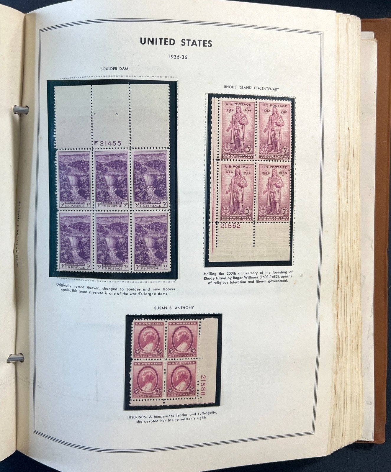 United States Plate Block Stamp Collection Harris Album (MNH) 1901-1963 ZAYIX