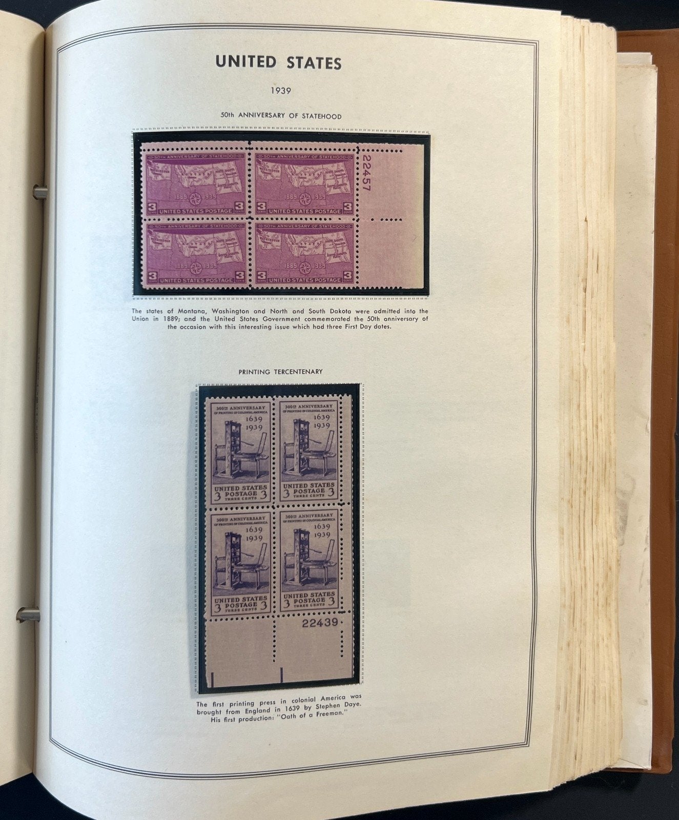 United States Plate Block Stamp Collection Harris Album (MNH) 1901-1963 ZAYIX