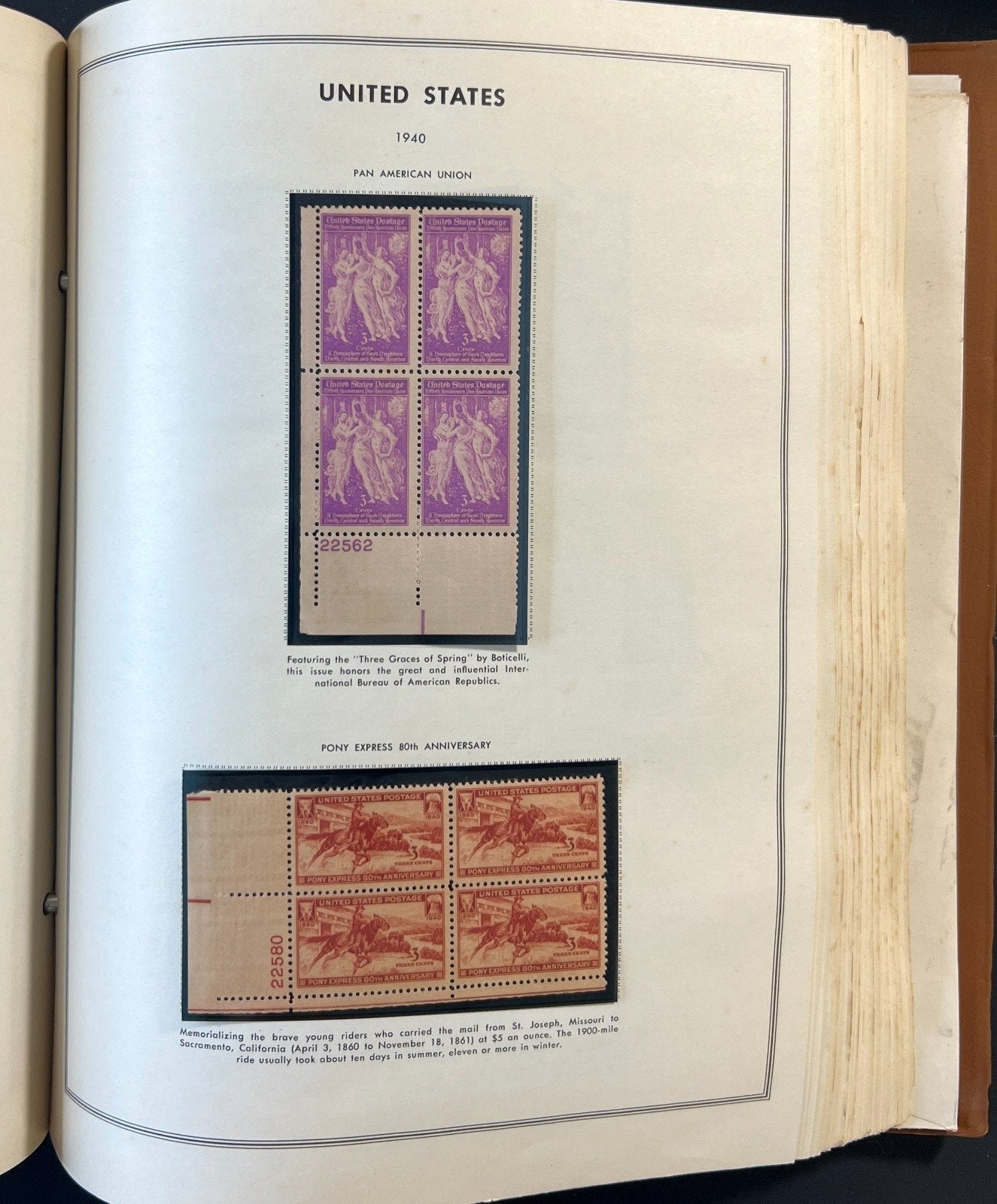 United States Plate Block Stamp Collection Harris Album (MNH) 1901-1963 ZAYIX