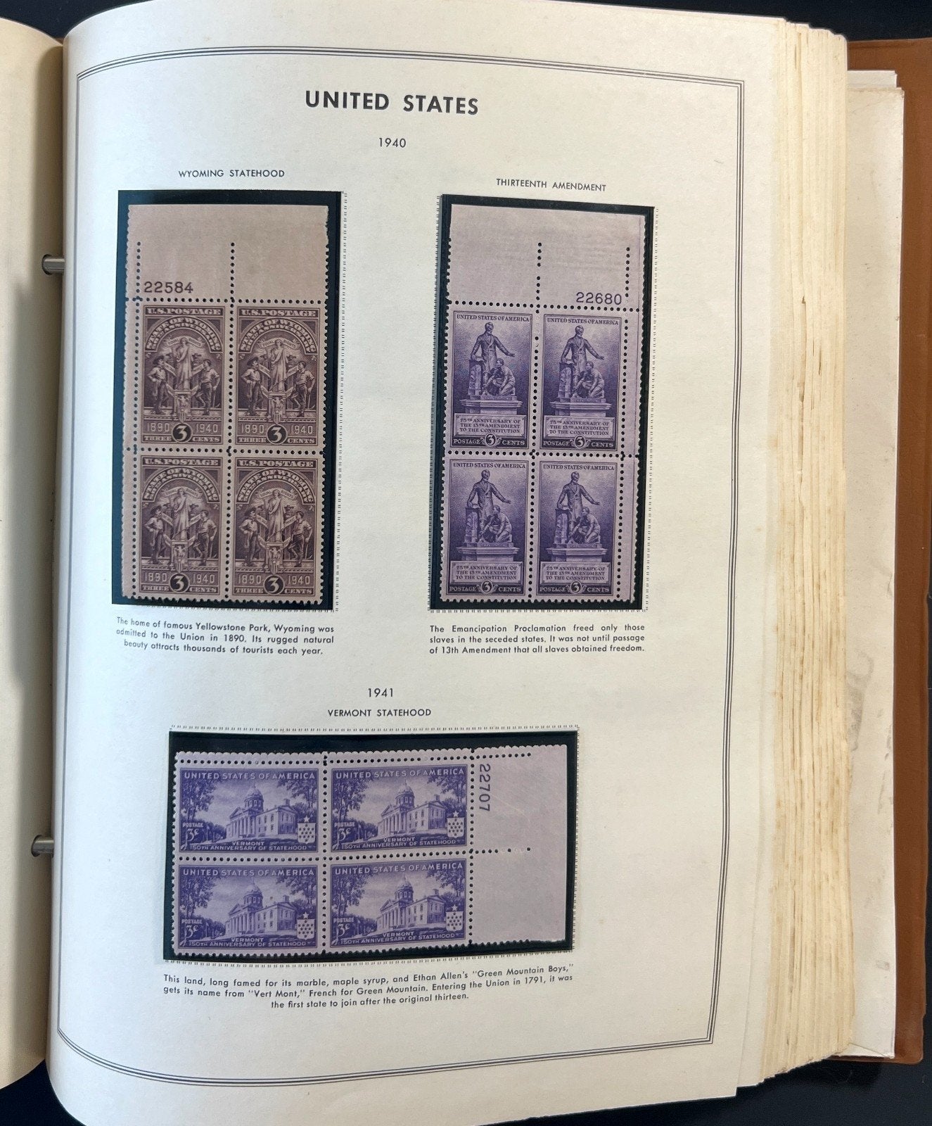 United States Plate Block Stamp Collection Harris Album (MNH) 1901-1963 ZAYIX
