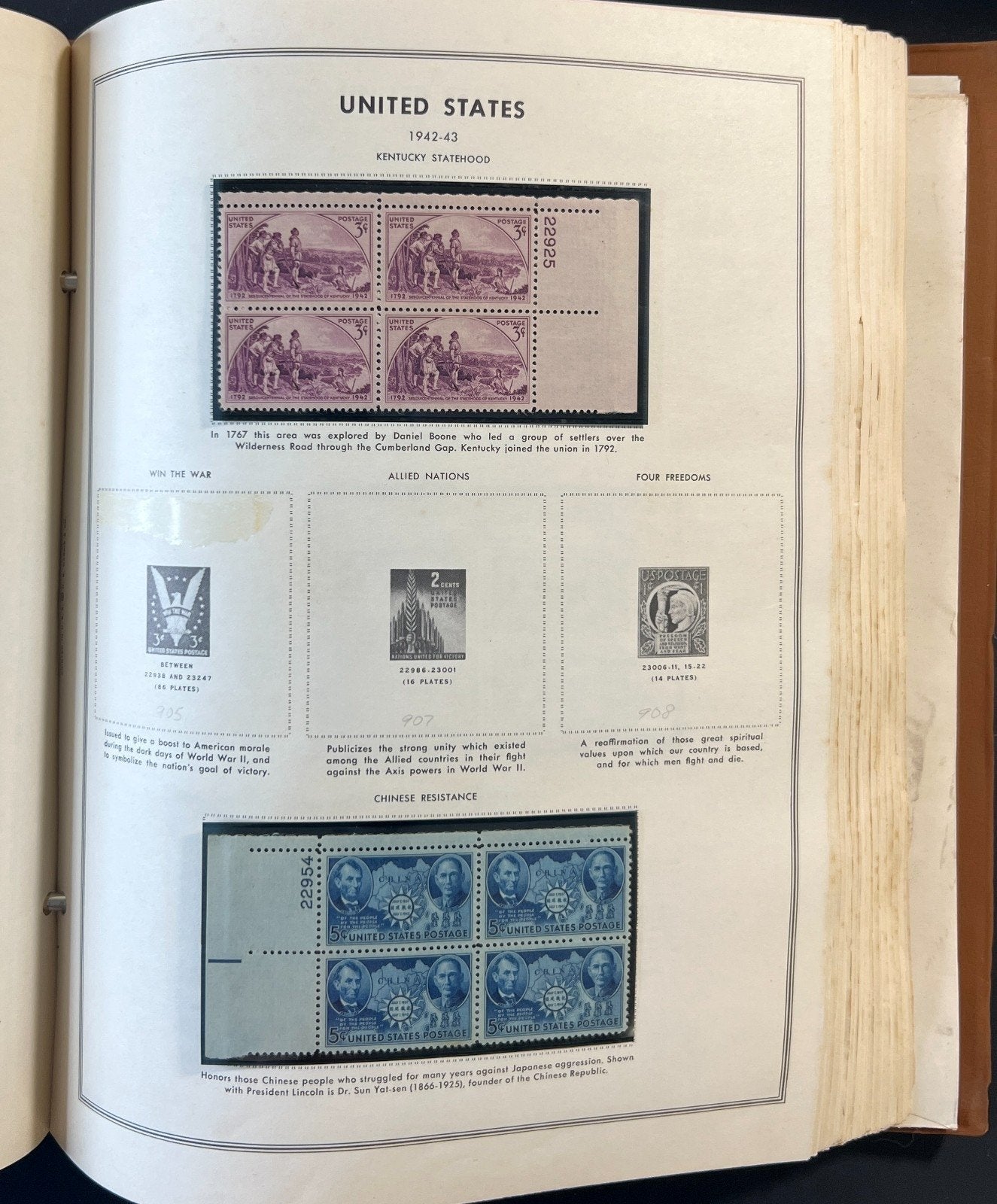 United States Plate Block Stamp Collection Harris Album (MNH) 1901-1963 ZAYIX