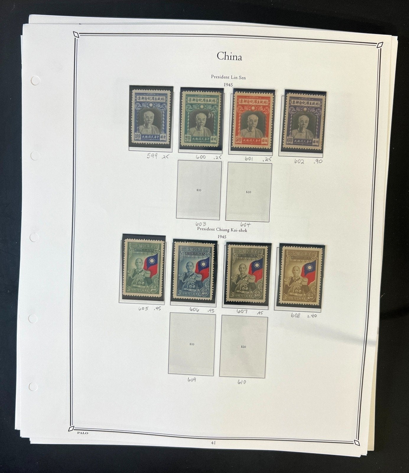 China Stamp Collection Palo Hingeless Pages Mint & Used 1878-1949 ZAYIX