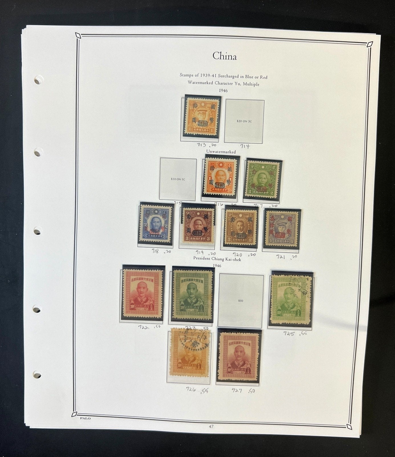 China Stamp Collection Palo Hingeless Pages Mint & Used 1878-1949 ZAYIX