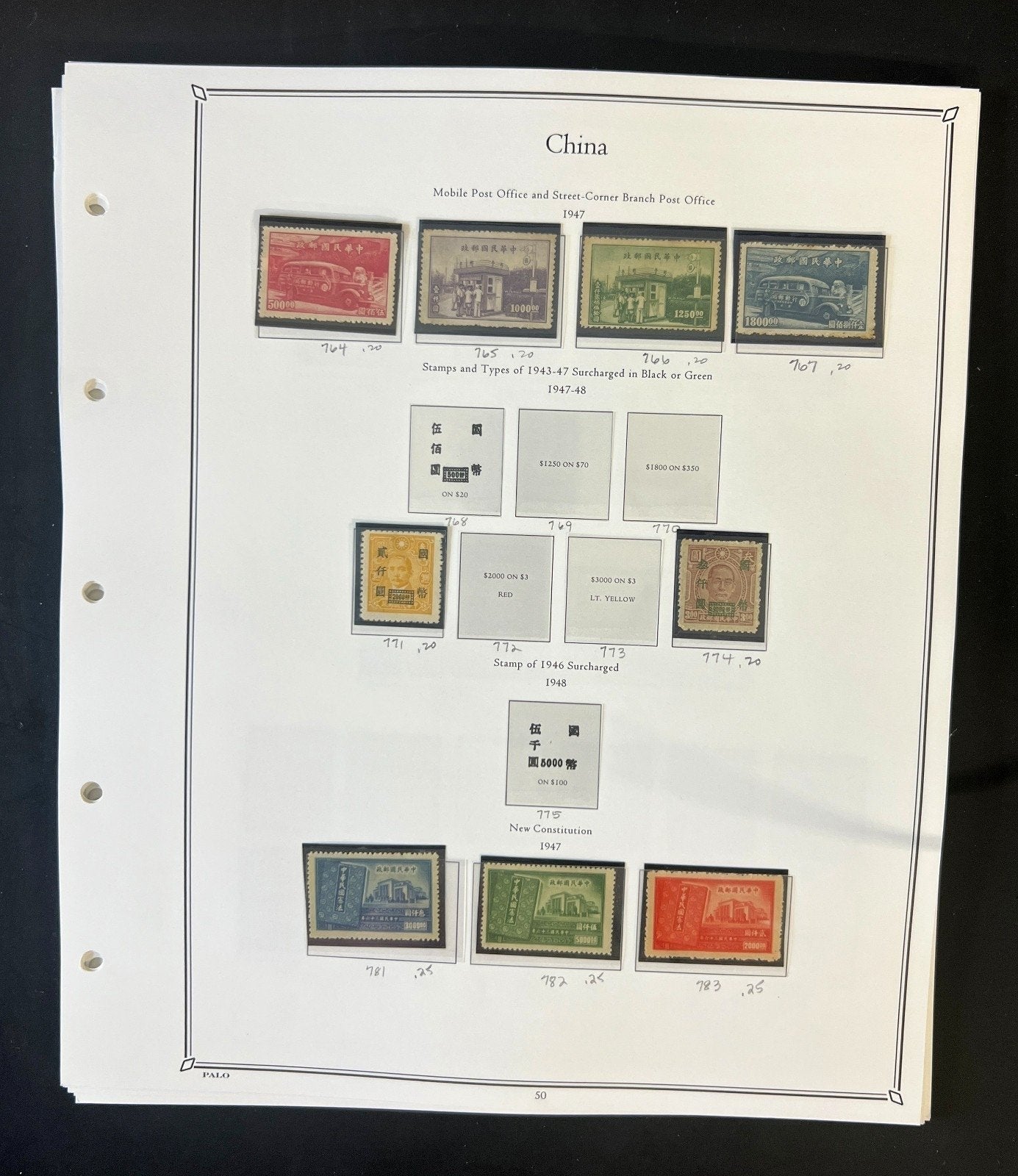 China Stamp Collection Palo Hingeless Pages Mint & Used 1878-1949 ZAYIX