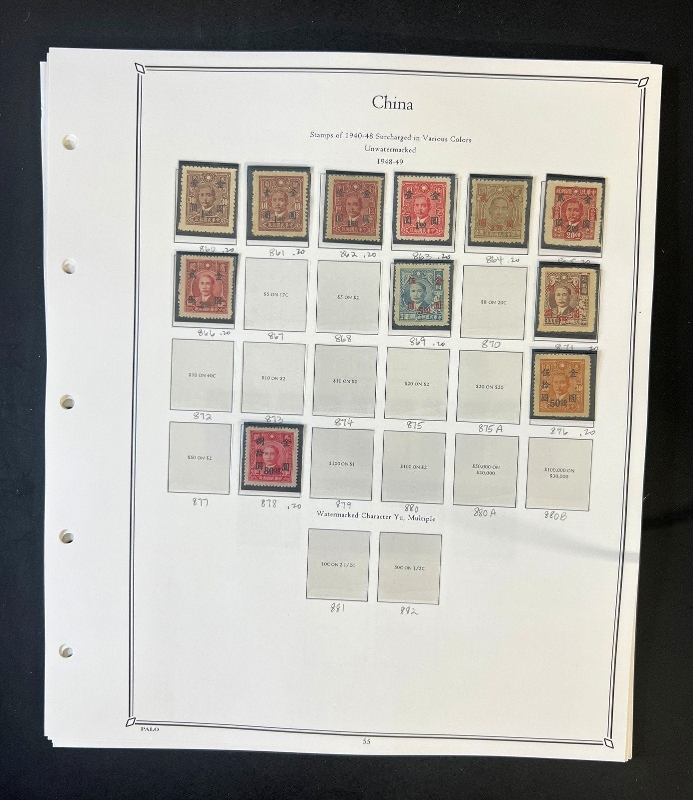 China Stamp Collection Palo Hingeless Pages Mint & Used 1878-1949 ZAYIX