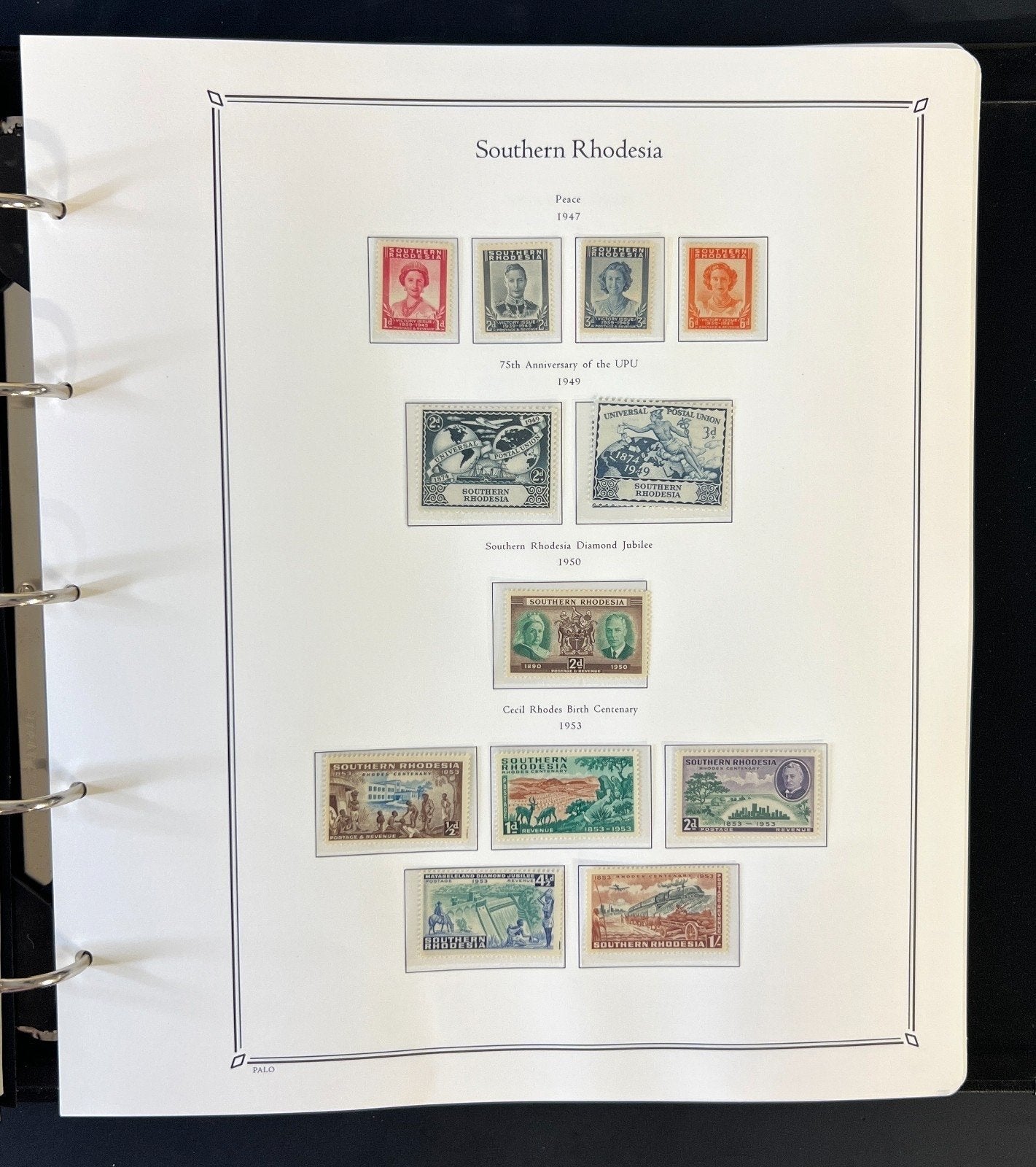 South Africa, Madagascar, Nigeria, & Rhodesia Palo Hingeless Album ZAYIX