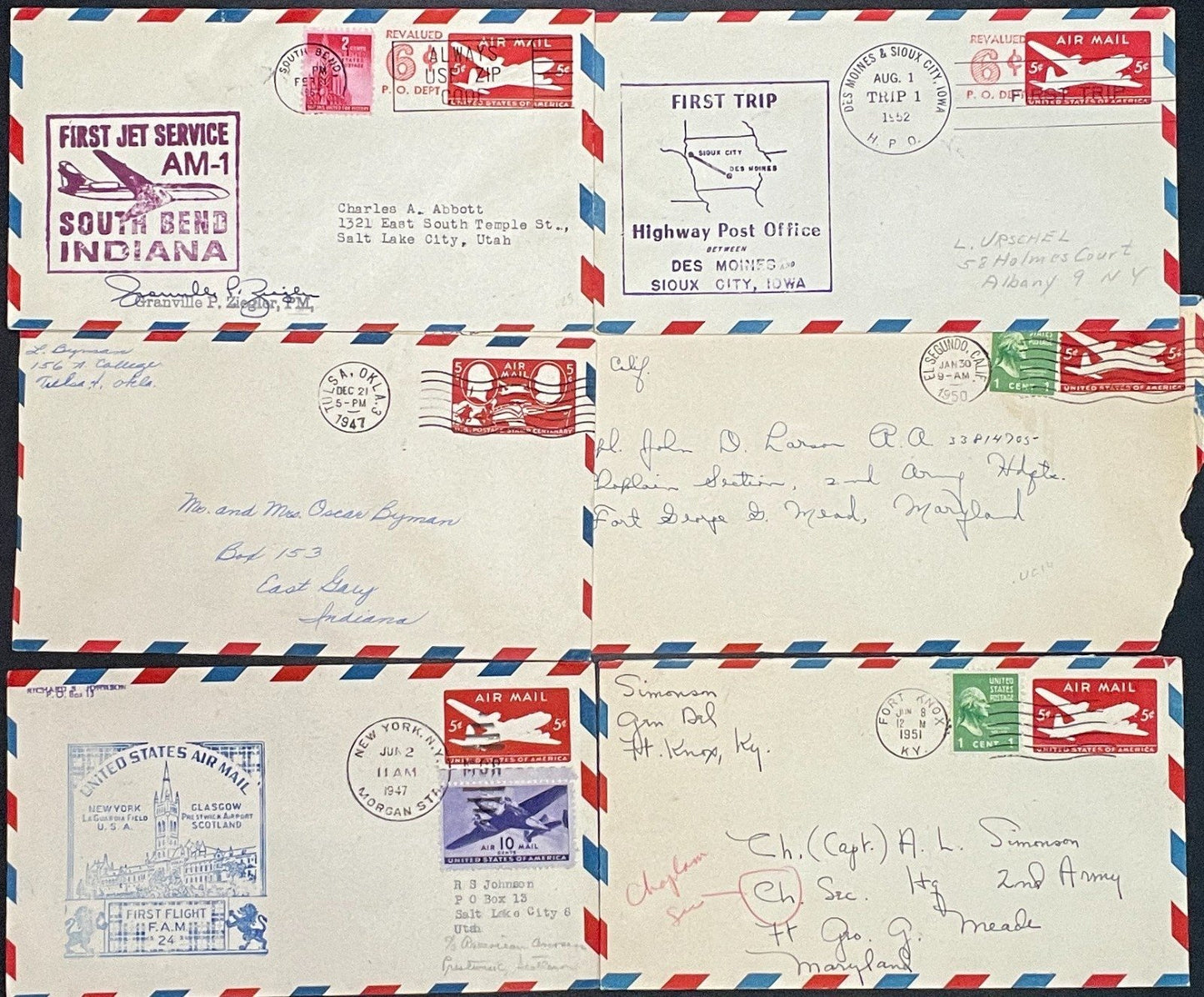 Cover Collection Airmails, U.S. Postal Stationary & Commercial Covers ZAYIX