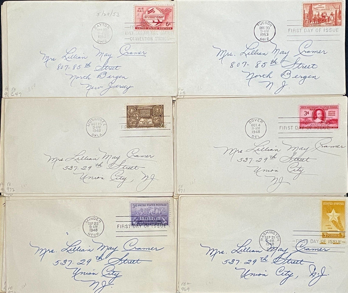 United States First Day Cover Collection 102 Covers FDC 1940-1959 ZAYIX