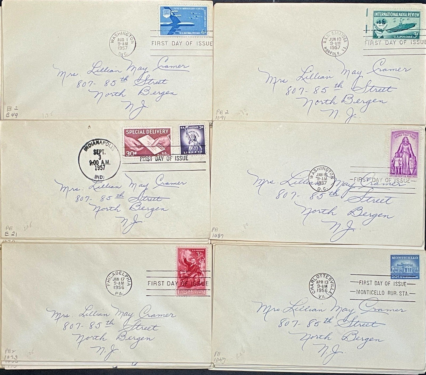 United States First Day Cover Collection 102 Covers FDC 1940-1959 ZAYIX