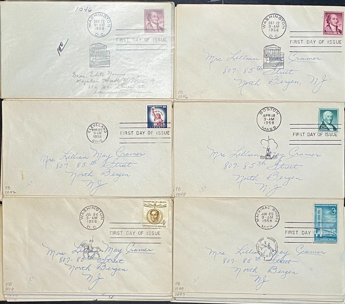 United States First Day Cover Collection 102 Covers FDC 1940-1959 ZAYIX