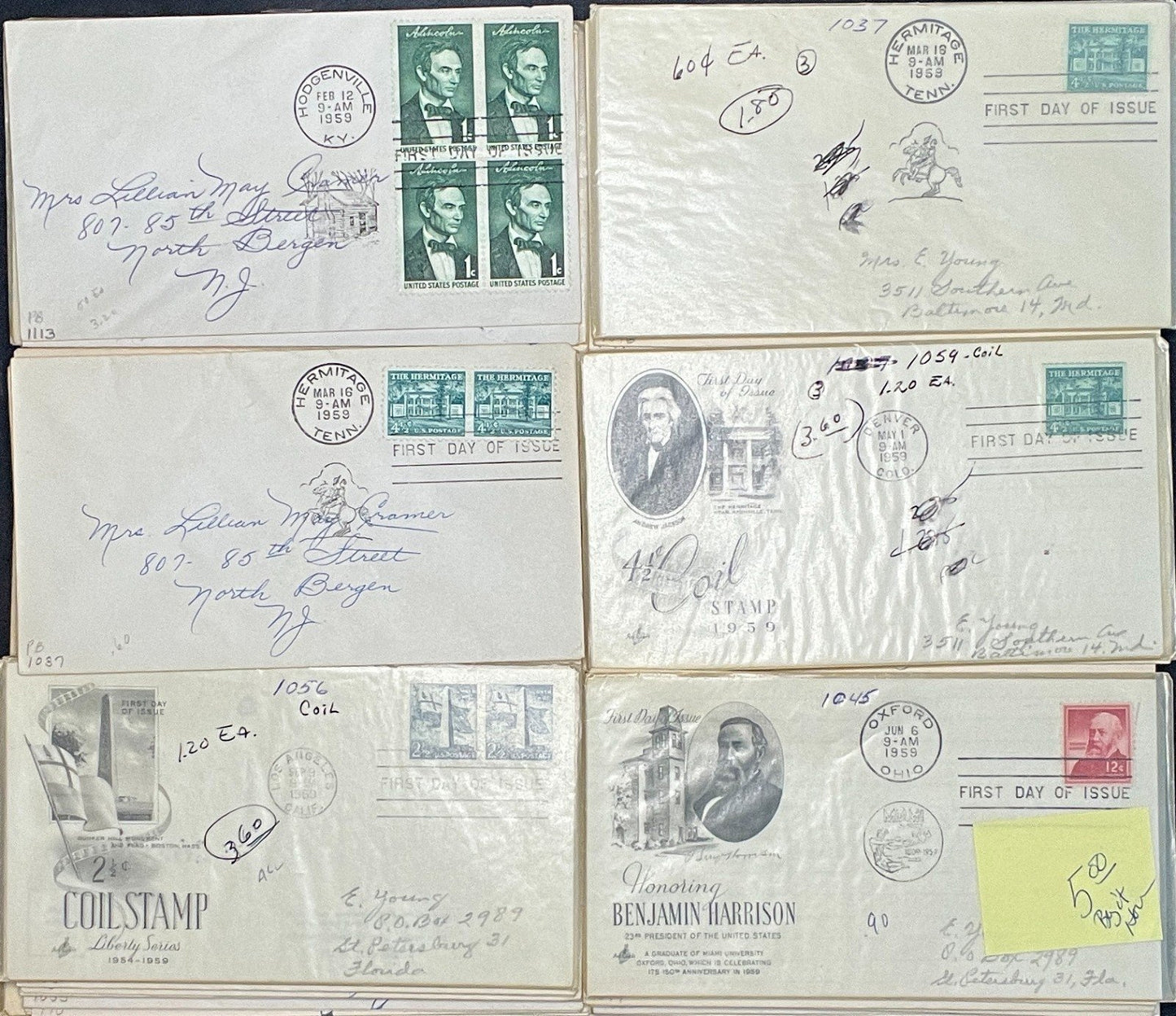 United States First Day Cover Collection 102 Covers FDC 1940-1959 ZAYIX