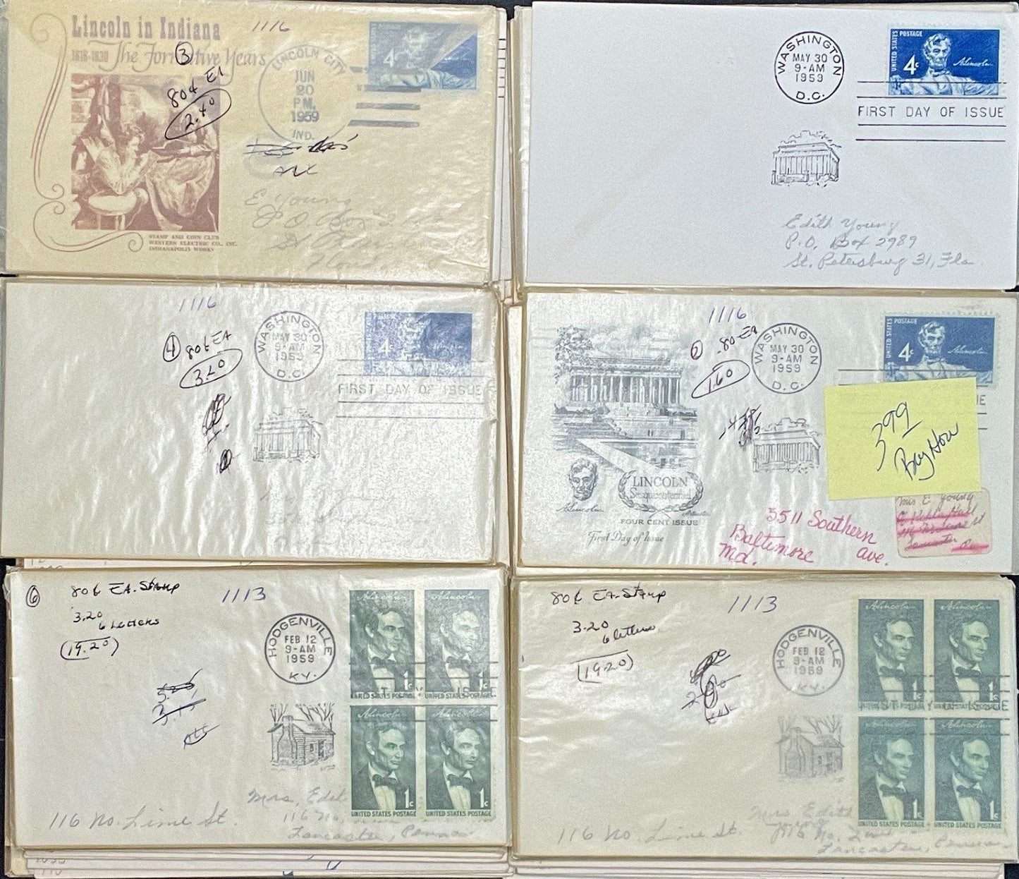 United States First Day Cover Collection 102 Covers FDC 1940-1959 ZAYIX